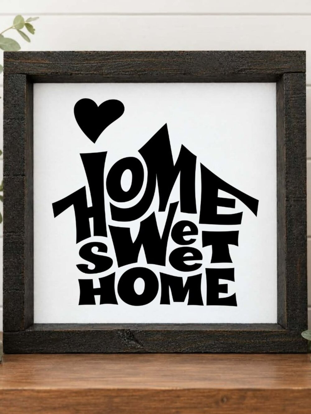 Home Sweet Home Handcrafted wood & canvas sign